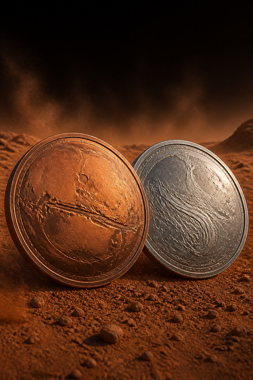 MarsCoin and SPCXB minted tokens on Martian ground